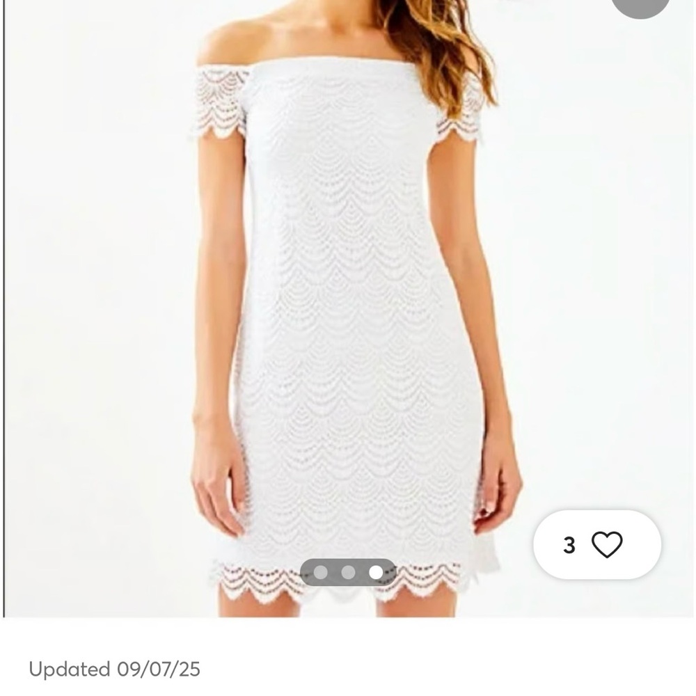 Lilly Pulitzer White Off-Shoulder Lace Dress